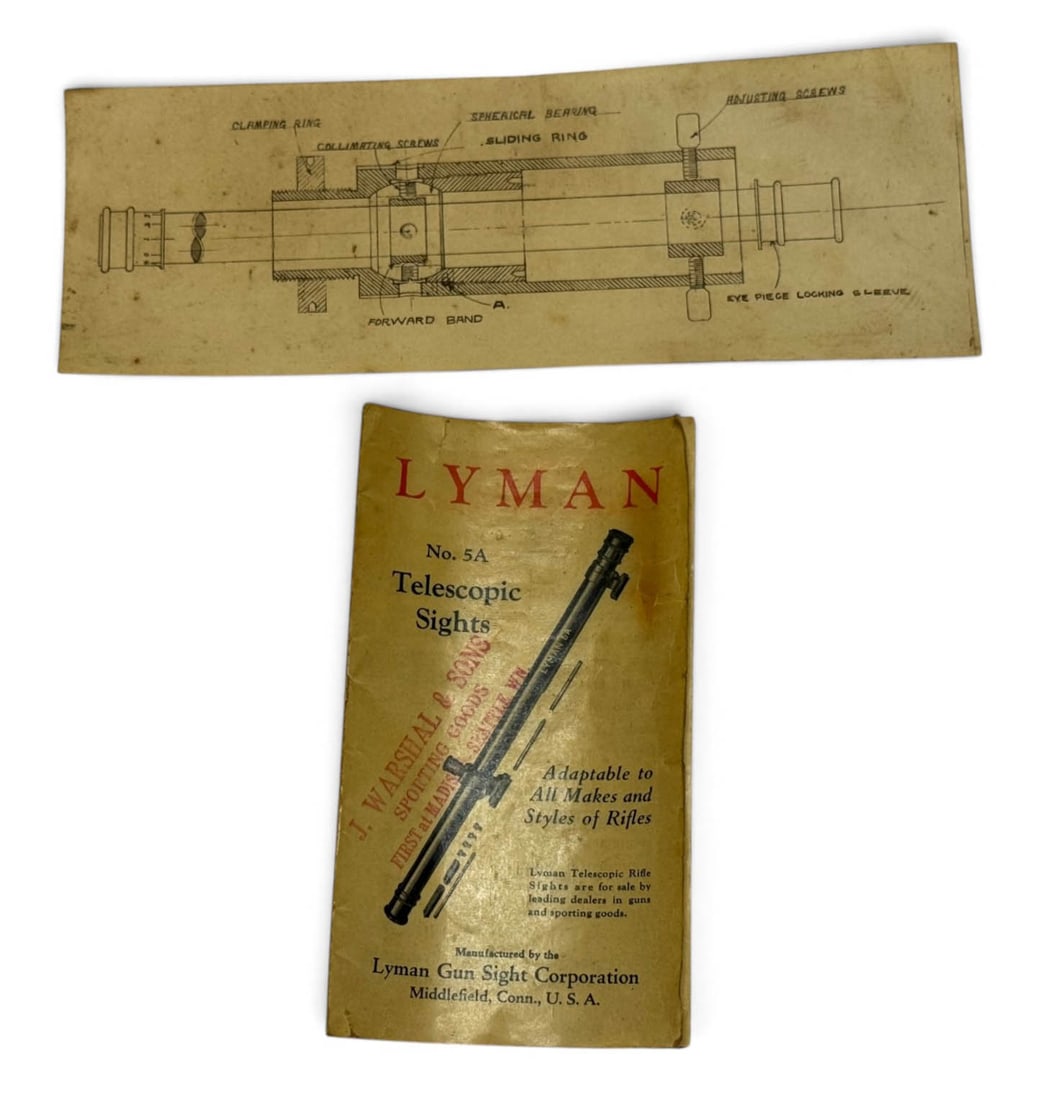 Rare Vintage Winchester A5 Telescopic Sight Scope with Ring Mounts in Wooden Case - 6
