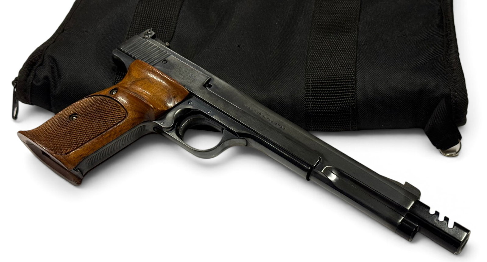 MINT Collector's 1959 Smith & Wesson Model 41 .22 LR Semi-Auto 7-3/8” Target Pistol w/ Muzzle  - 2