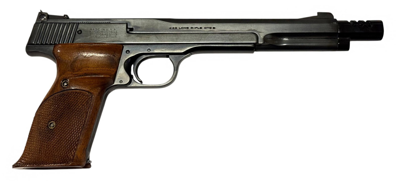 MINT Collector's 1959 Smith & Wesson Model 41 .22 LR Semi-Auto 7-3/8” Target Pistol w/ Muzzle  - 4