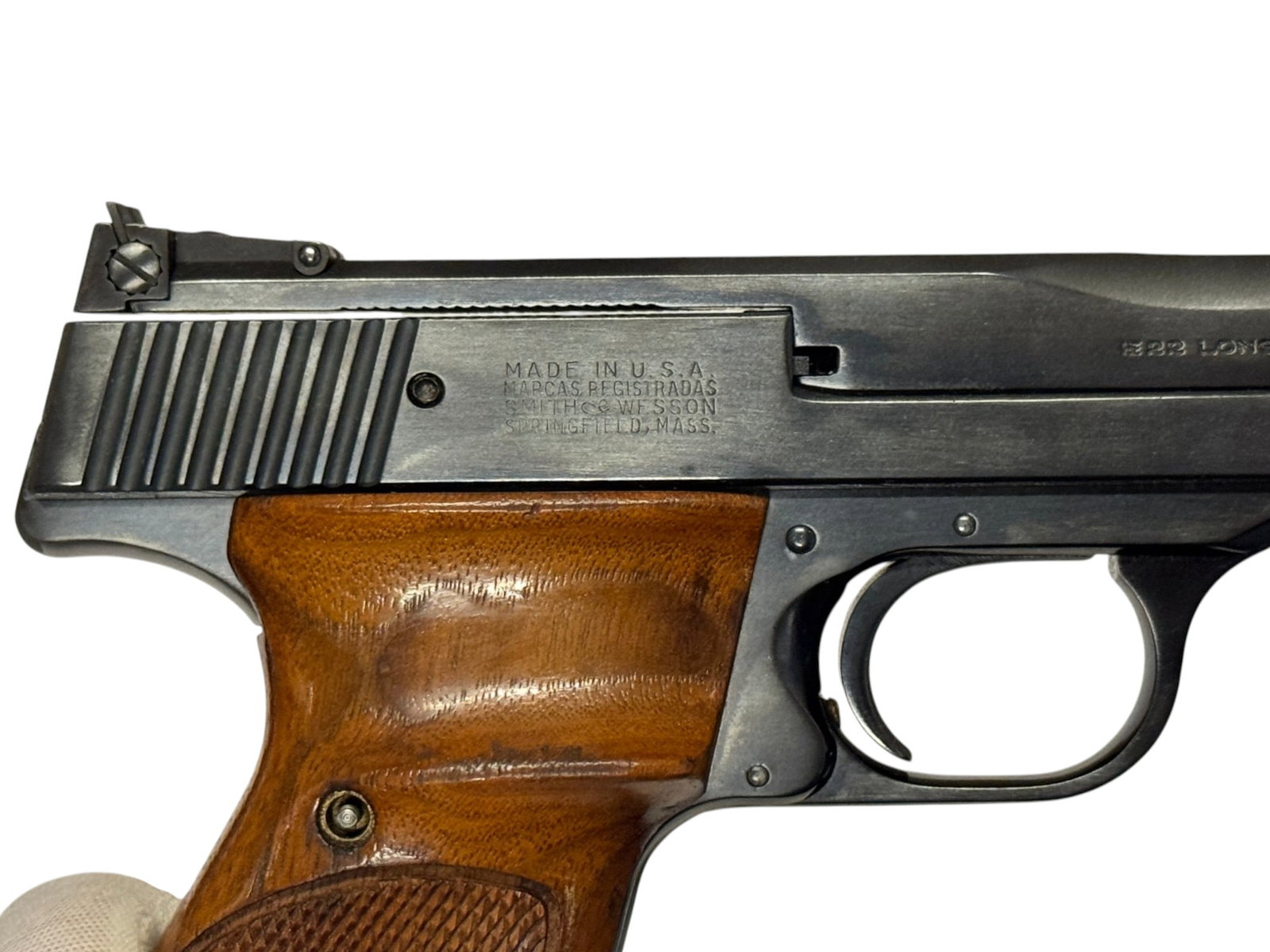 MINT Collector's 1959 Smith & Wesson Model 41 .22 LR Semi-Auto 7-3/8” Target Pistol w/ Muzzle  - 8