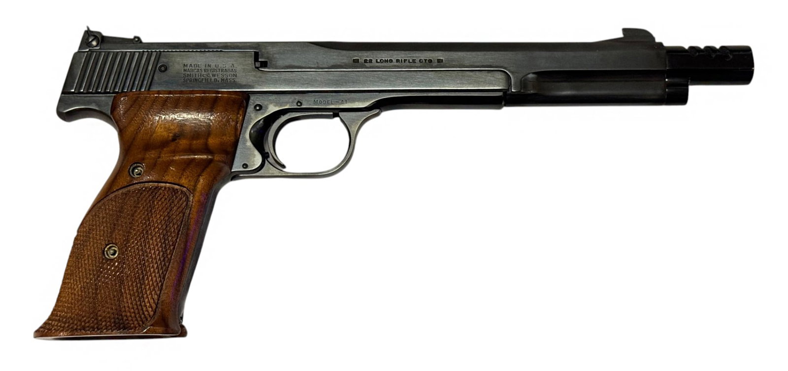 MINT Collector's 1969 Smith & Wesson Model 41 .22 LR Semi-Auto 7-3/8” Target Pistol w/ Muzzle  - 4