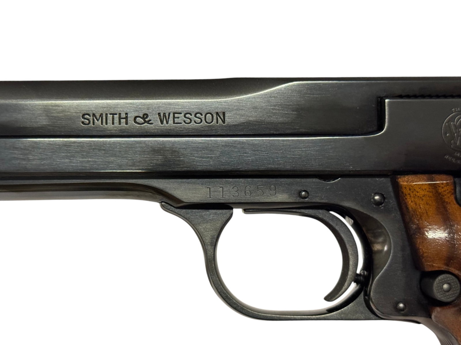 MINT Collector's 1969 Smith & Wesson Model 41 .22 LR Semi-Auto 7-3/8” Target Pistol w/ Muzzle  - 6