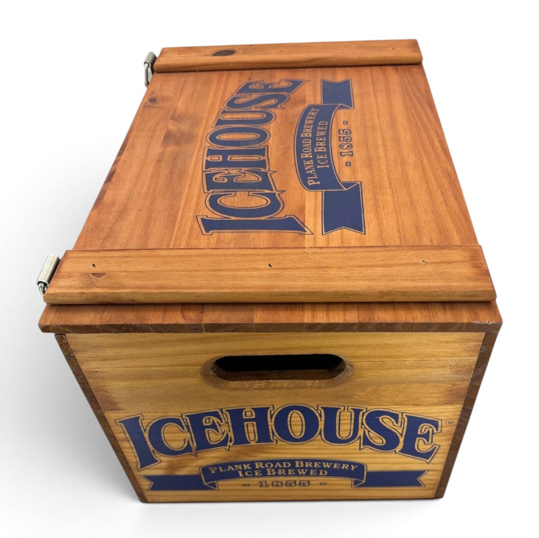 IceHouse Brewery Lidded Wood Box with Handles - 2