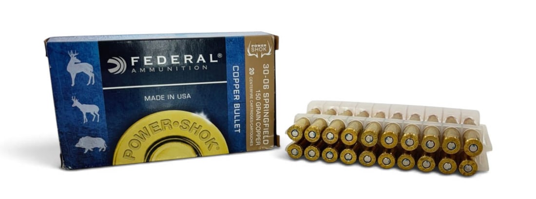 NIB 20rds of .30-06 SPRG. 150gr. Federal Power-Shok Copper Bullet Ammunition: See Photos