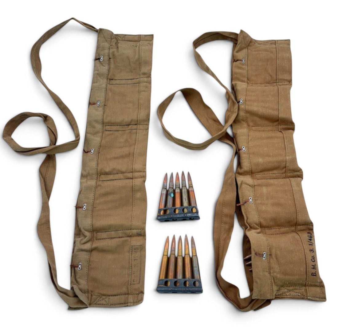 45rds of Collectible WWII .303 BRITISH Ammunition on Stripper Clips with (2) Bandoliers (1 of 8)
