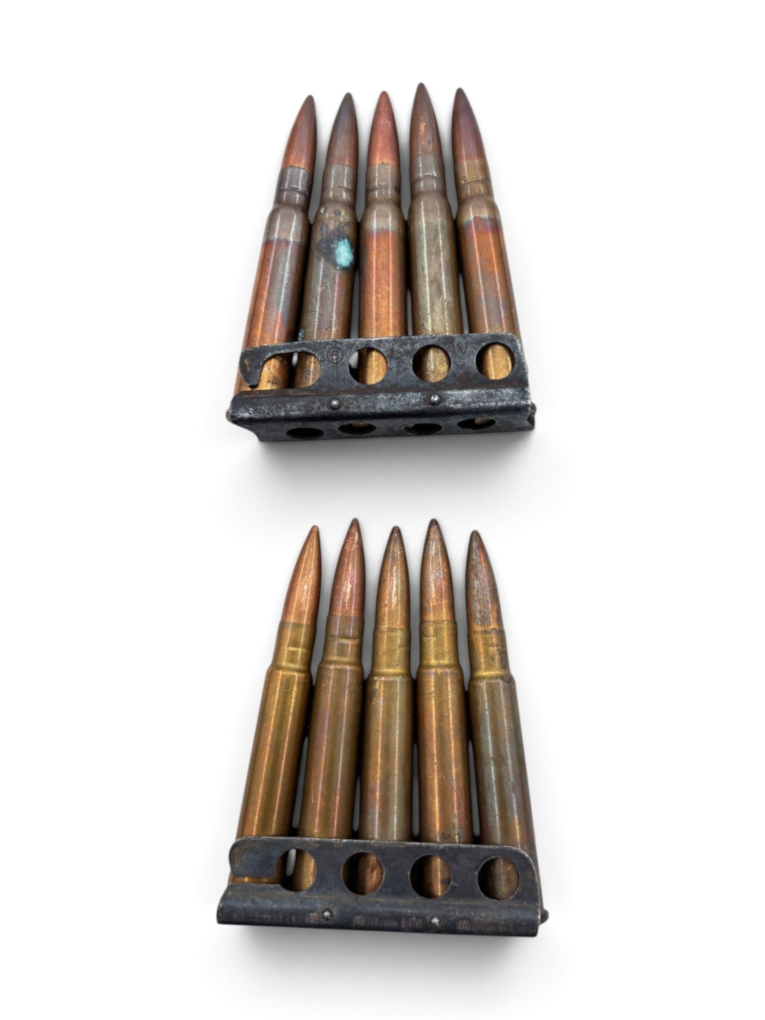 45rds of Collectible WWII .303 BRITISH Ammunition on Stripper Clips with (2) Bandoliers - 2