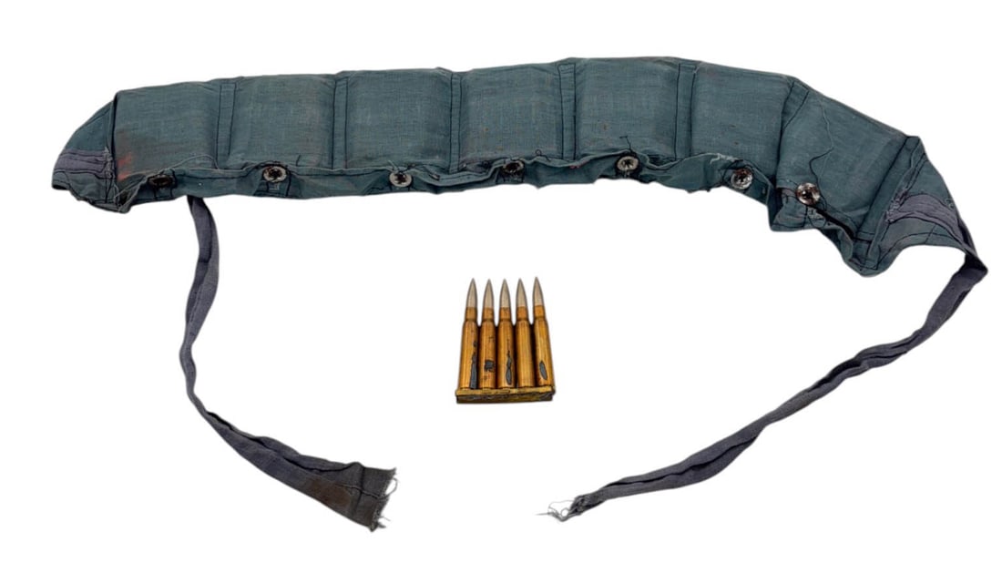 70rds of Turkish 7.9mm Mauser Ammunition on Stripper Clips in Bandolier: See Photos