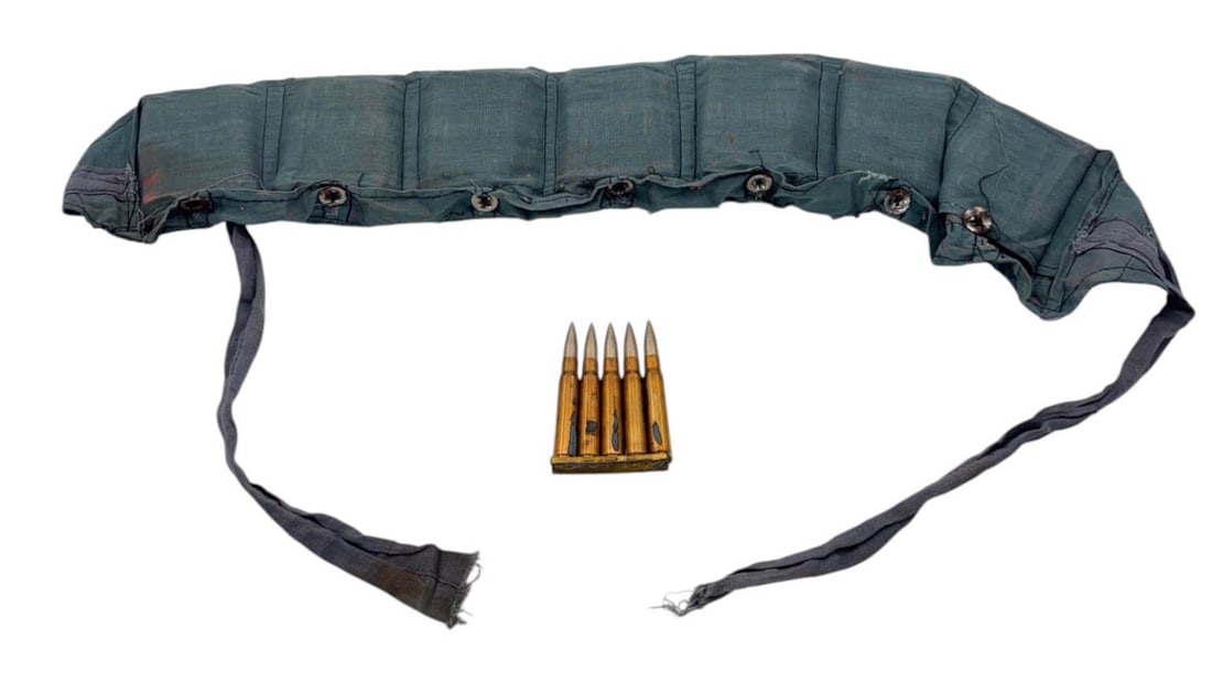 70rds of Turkish 7.9mm Mauser Ammunition on Stripper Clips in Bandolier: See Photos