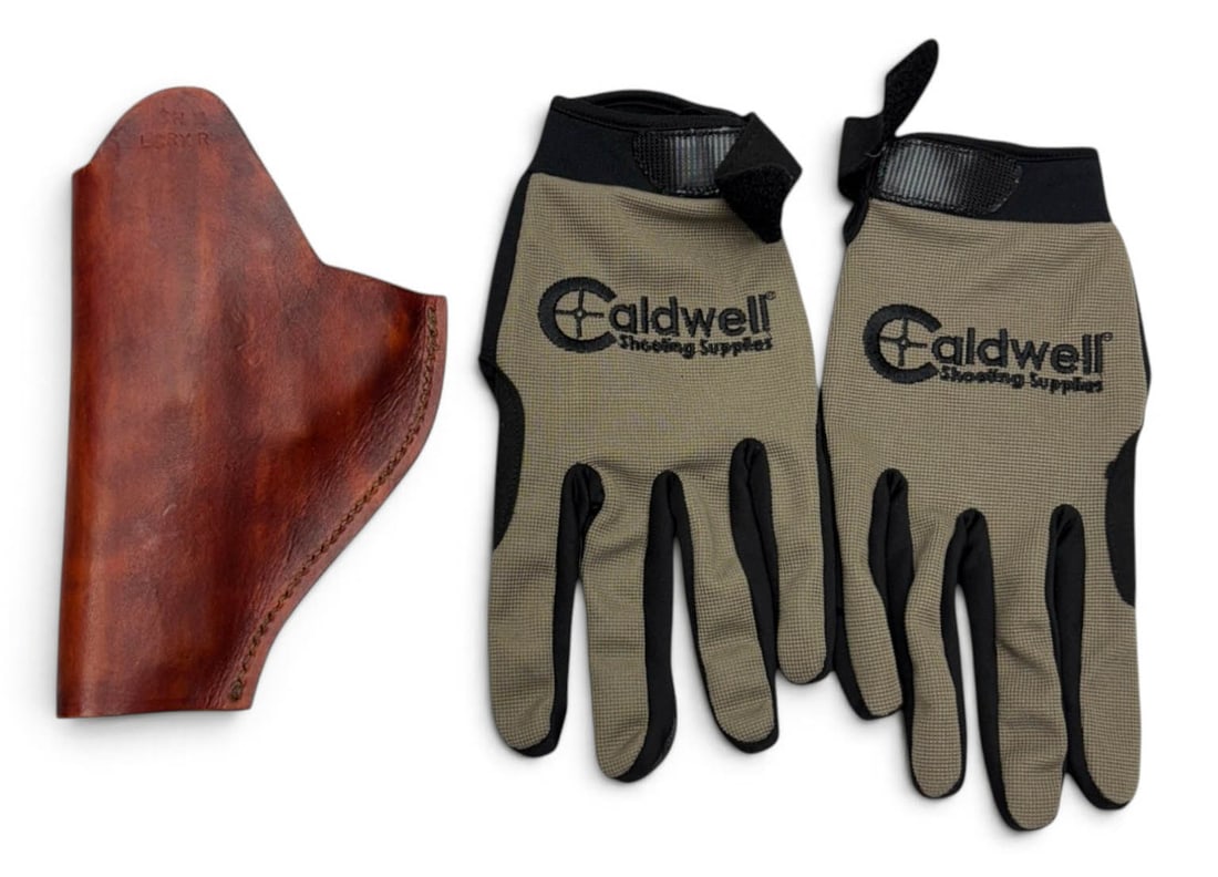 Leather Ruger LCR Holster and Pair of Caldwell Shooting Gloves (1 of 5)