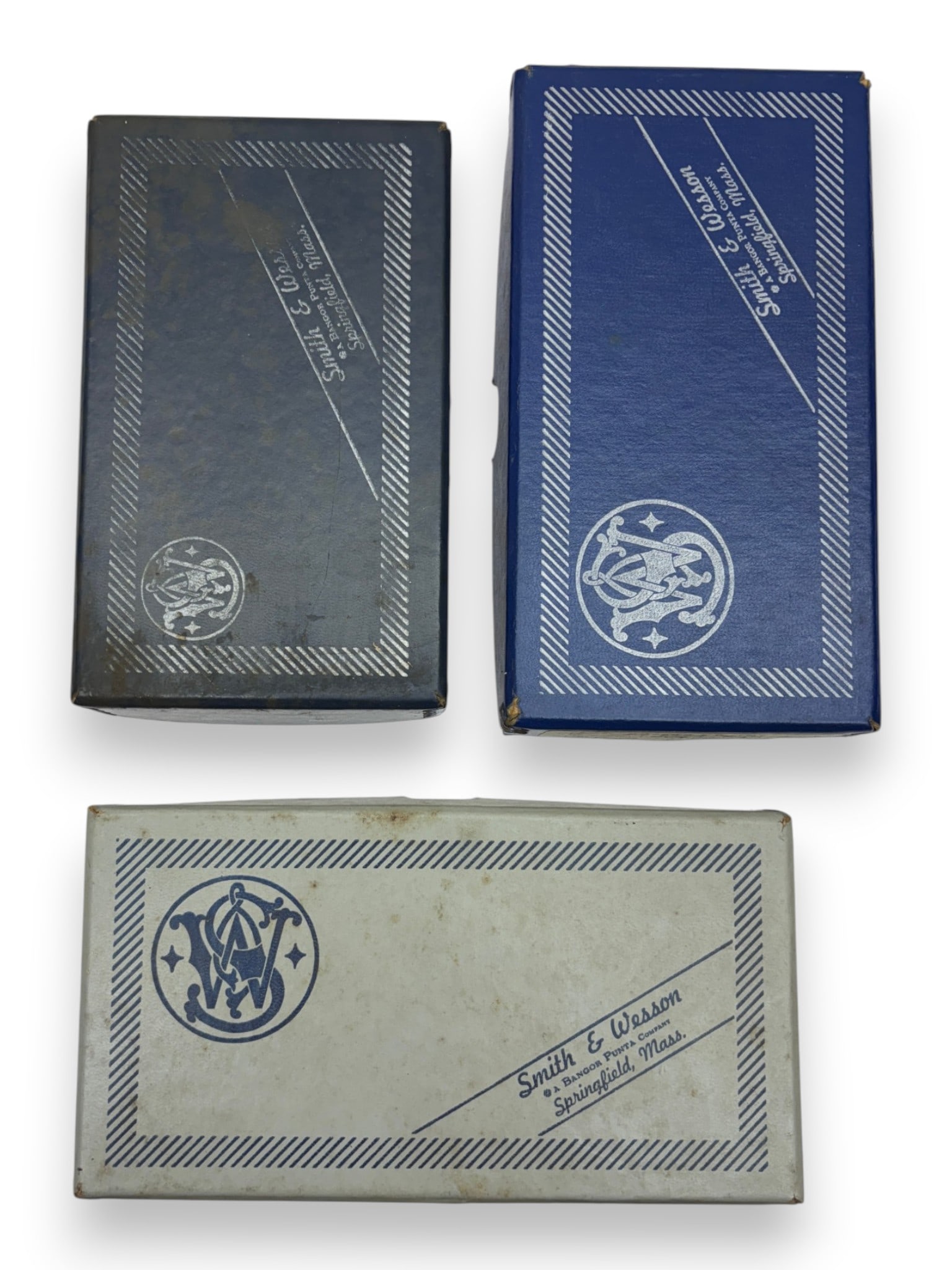 (3) Vintage Smith & Wesson Revolver 2-Piece Boxes - Model 19 | Model 36 | Model 10-7 - 2