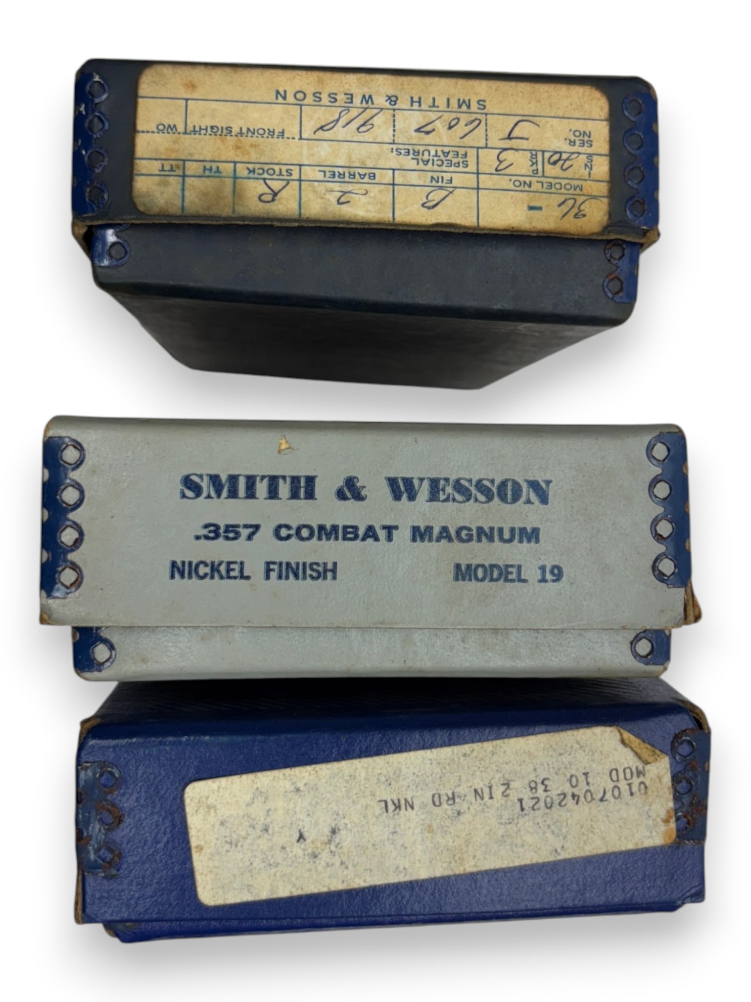 (3) Vintage Smith & Wesson Revolver 2-Piece Boxes - Model 19 | Model 36 | Model 10-7 - 4