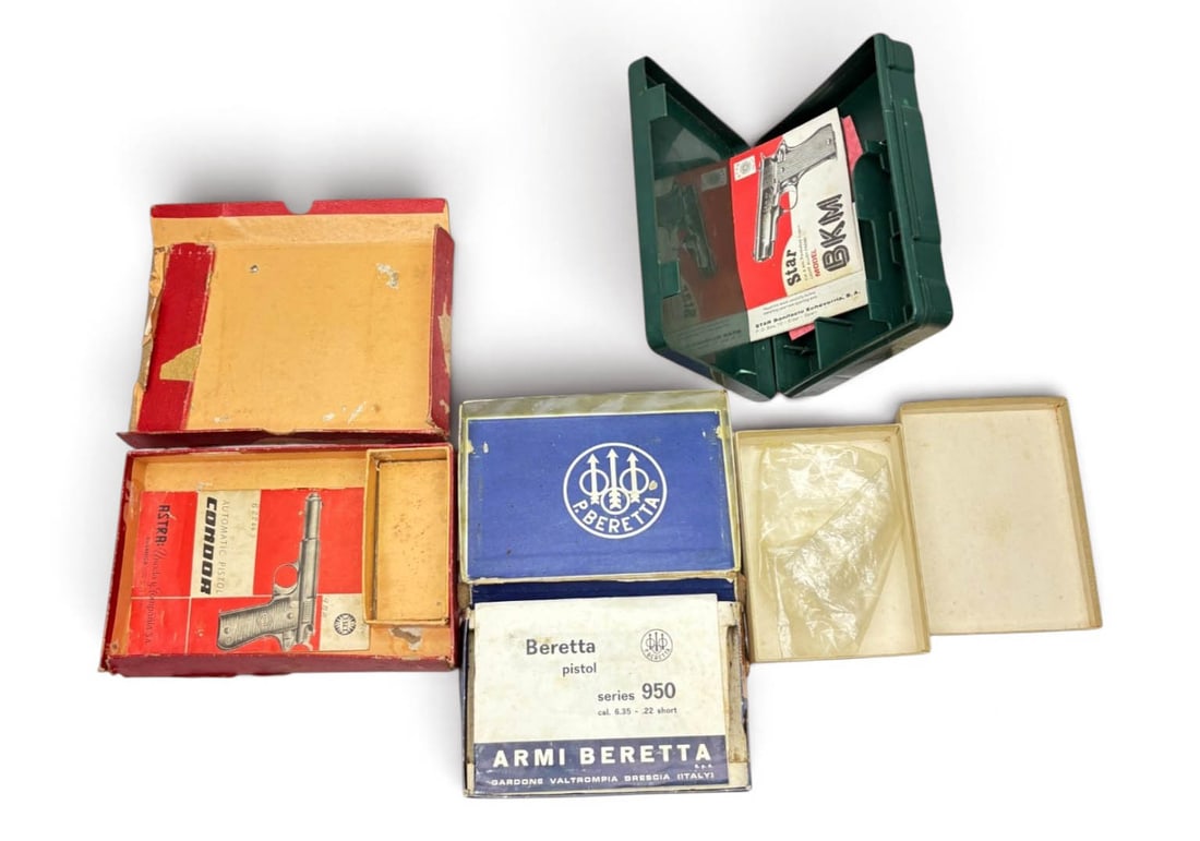 (4) Vintage Original Gun Boxes for Beretta, RG Revolver, Astra Pistol, and STAR Pistol - 3