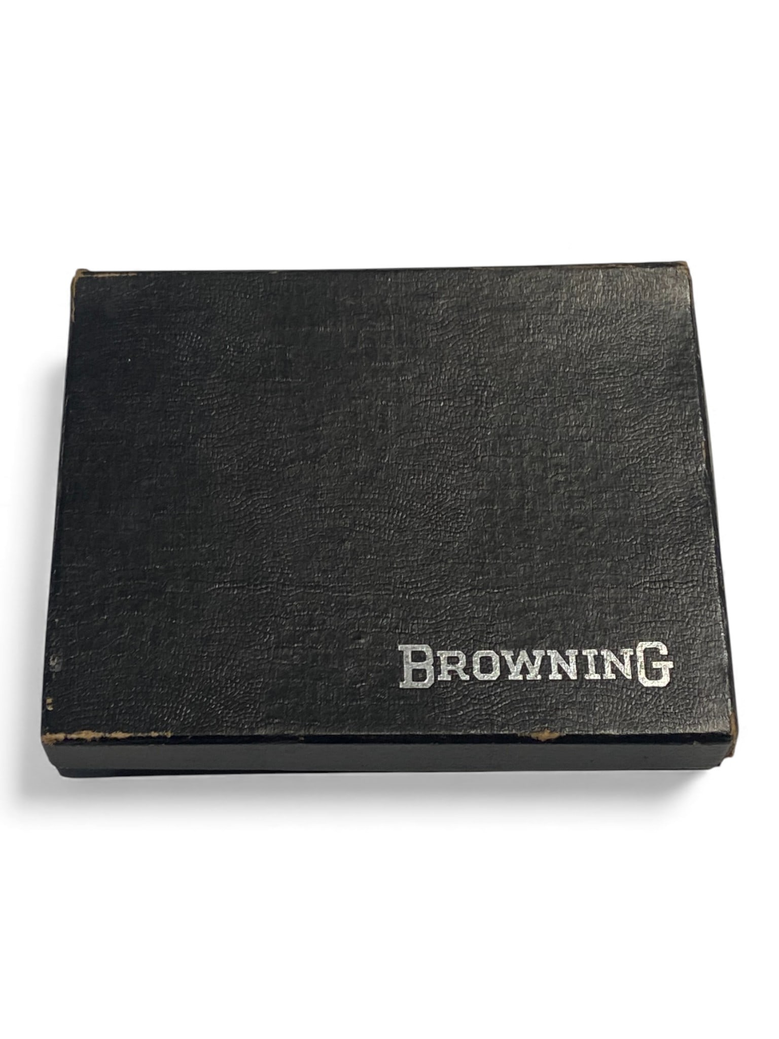 Belgium FN/Browning Baby Pistol Box: Original top folding black box with red interior for the Browning "Baby" .25 ACP Pocket Pistol. Comes with registration card. See photos for exact details, and condition.