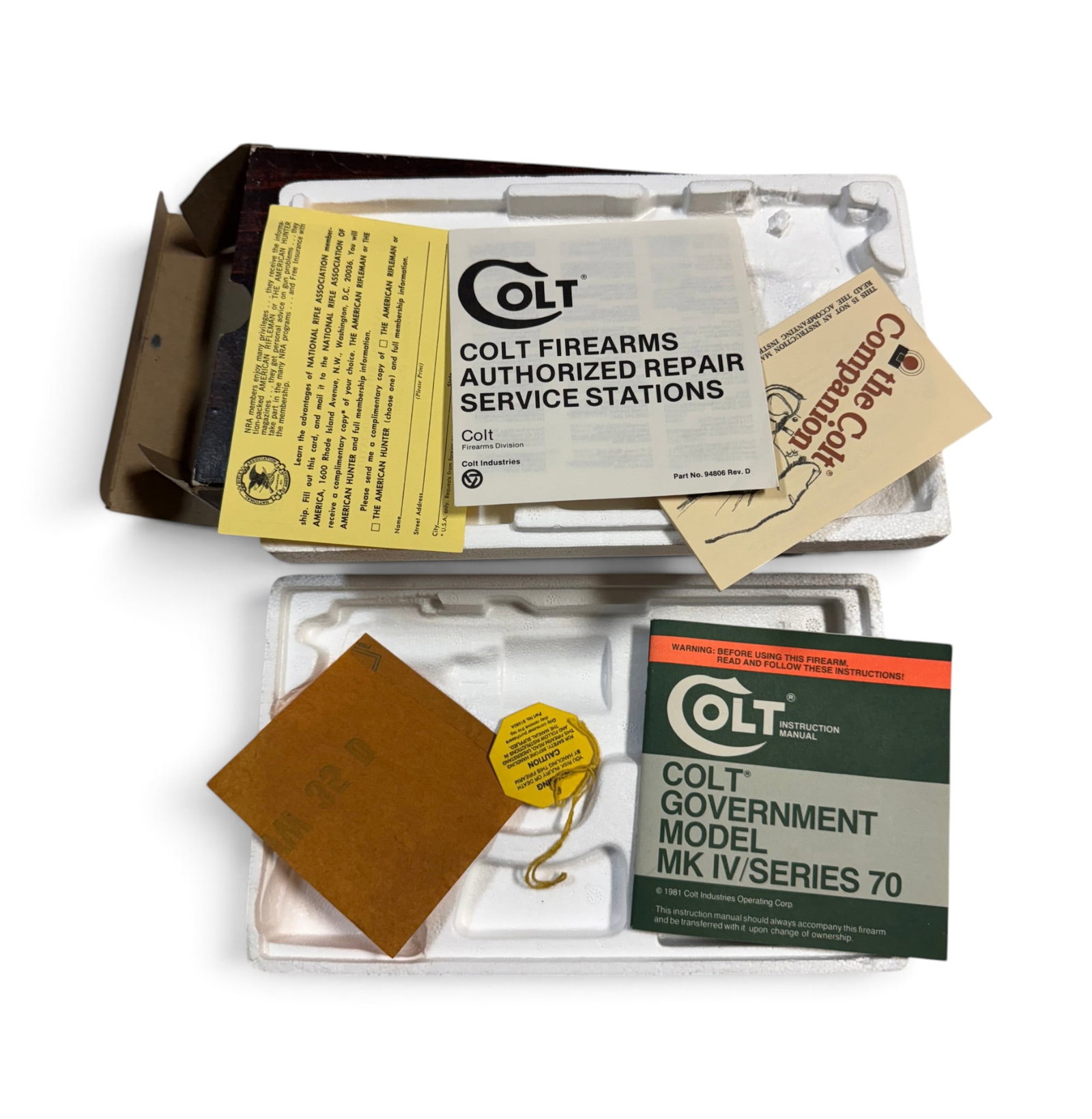 (3) Factory Colt Wood Grain Boxes with Inserts & Paper Labels - Mark IV, ACE, and Python - 10