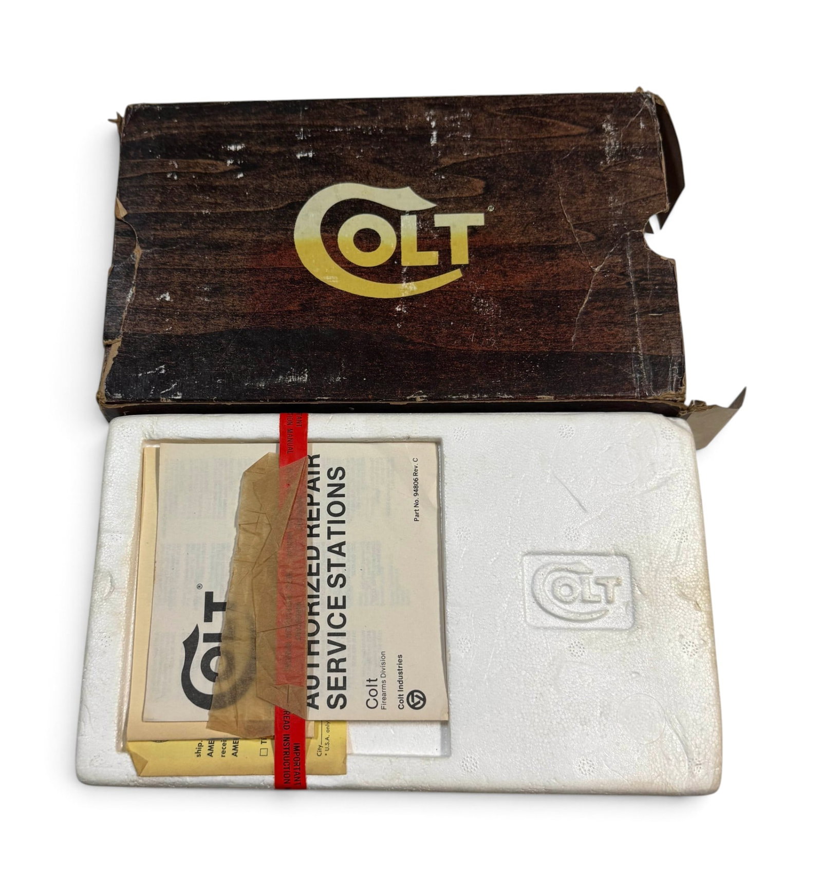 (3) Factory Colt Wood Grain Boxes with Inserts & Paper Labels - Mark IV, ACE, and Python - 17