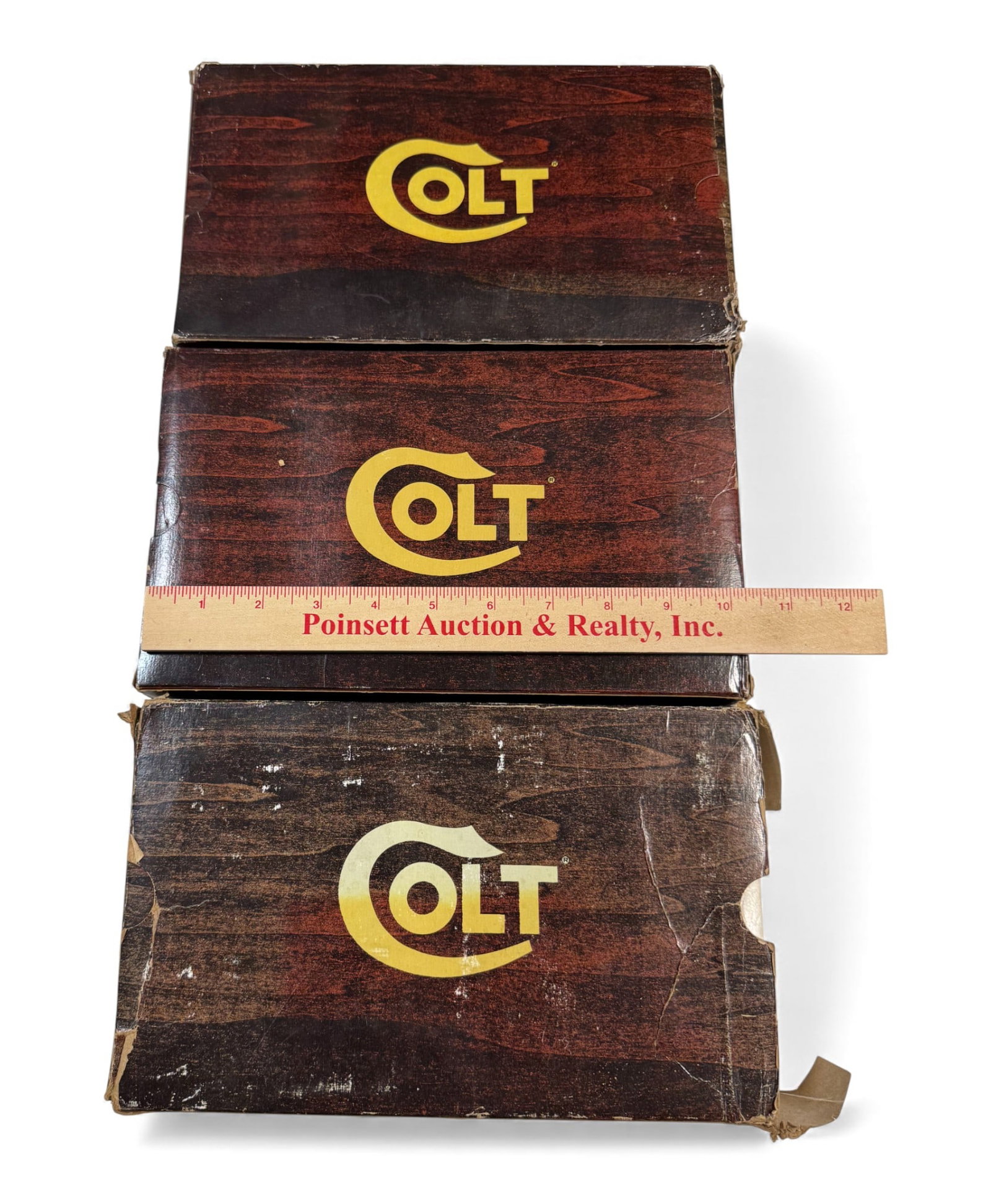 (3) Factory Colt Wood Grain Boxes with Inserts & Paper Labels - Mark IV, ACE, and Python - 6