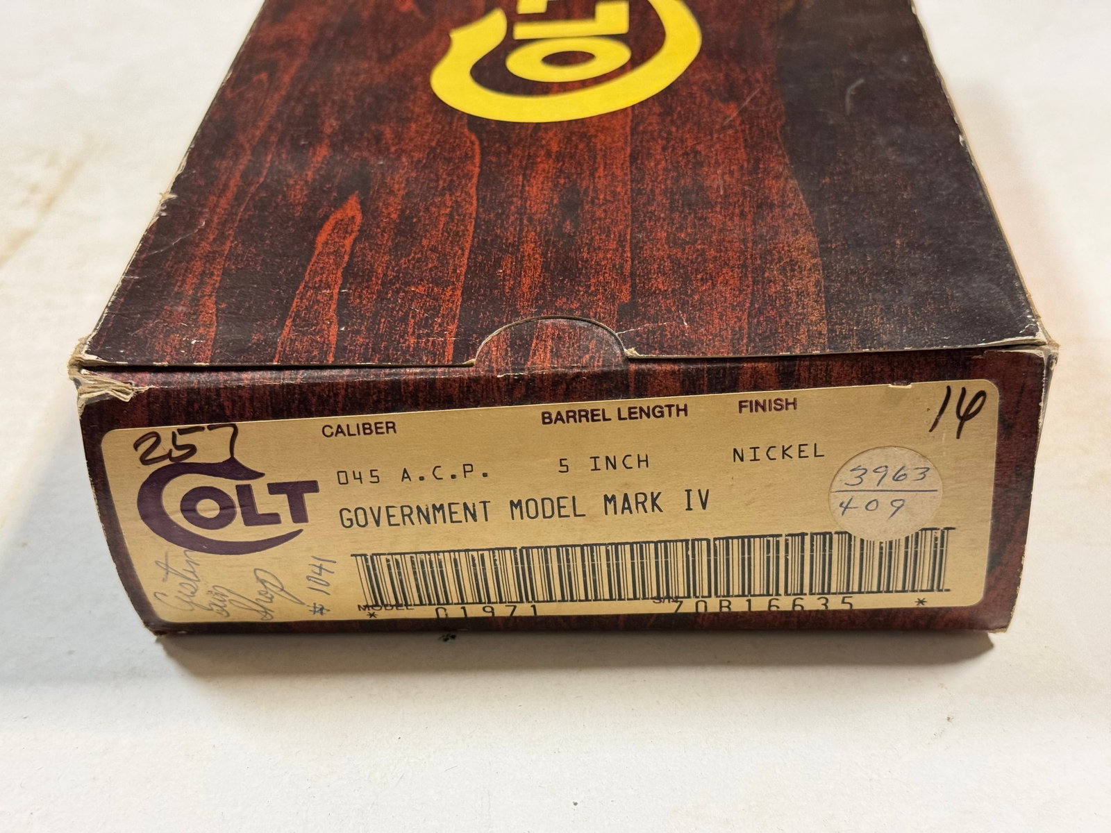 (3) Factory Colt Wood Grain Boxes with Inserts & Paper Labels - Mark IV, ACE, and Python - 8