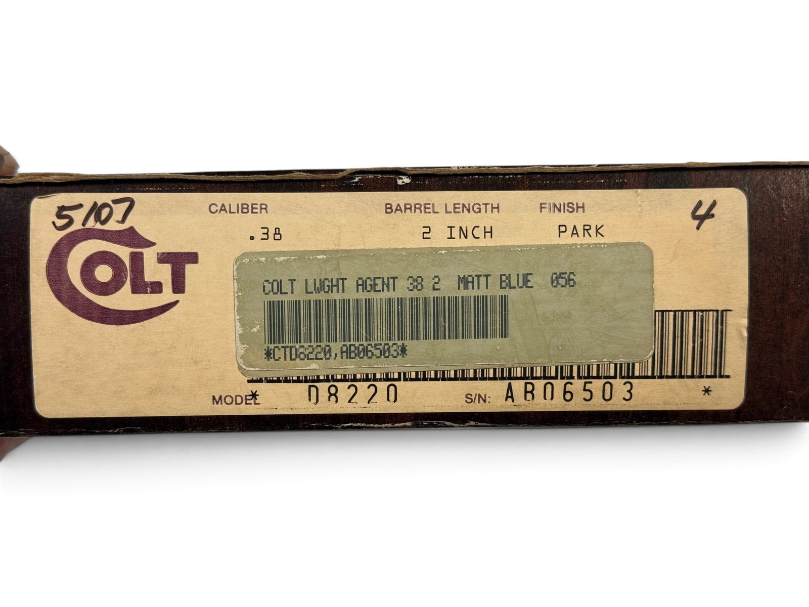 (2) Factory Colt Wood Grain Boxes with Inserts & Paper Labels - LW Agent, Agent - 7