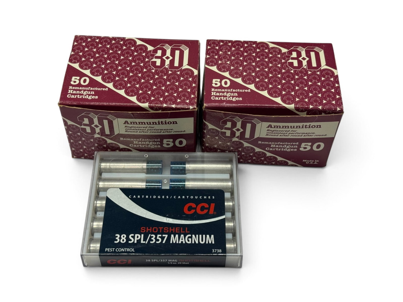 NIB Approx. 100rds. of .38 SPL. Lead HP 3-D Ammo & (10) .38/.357 Shotshells: See Photo(s)