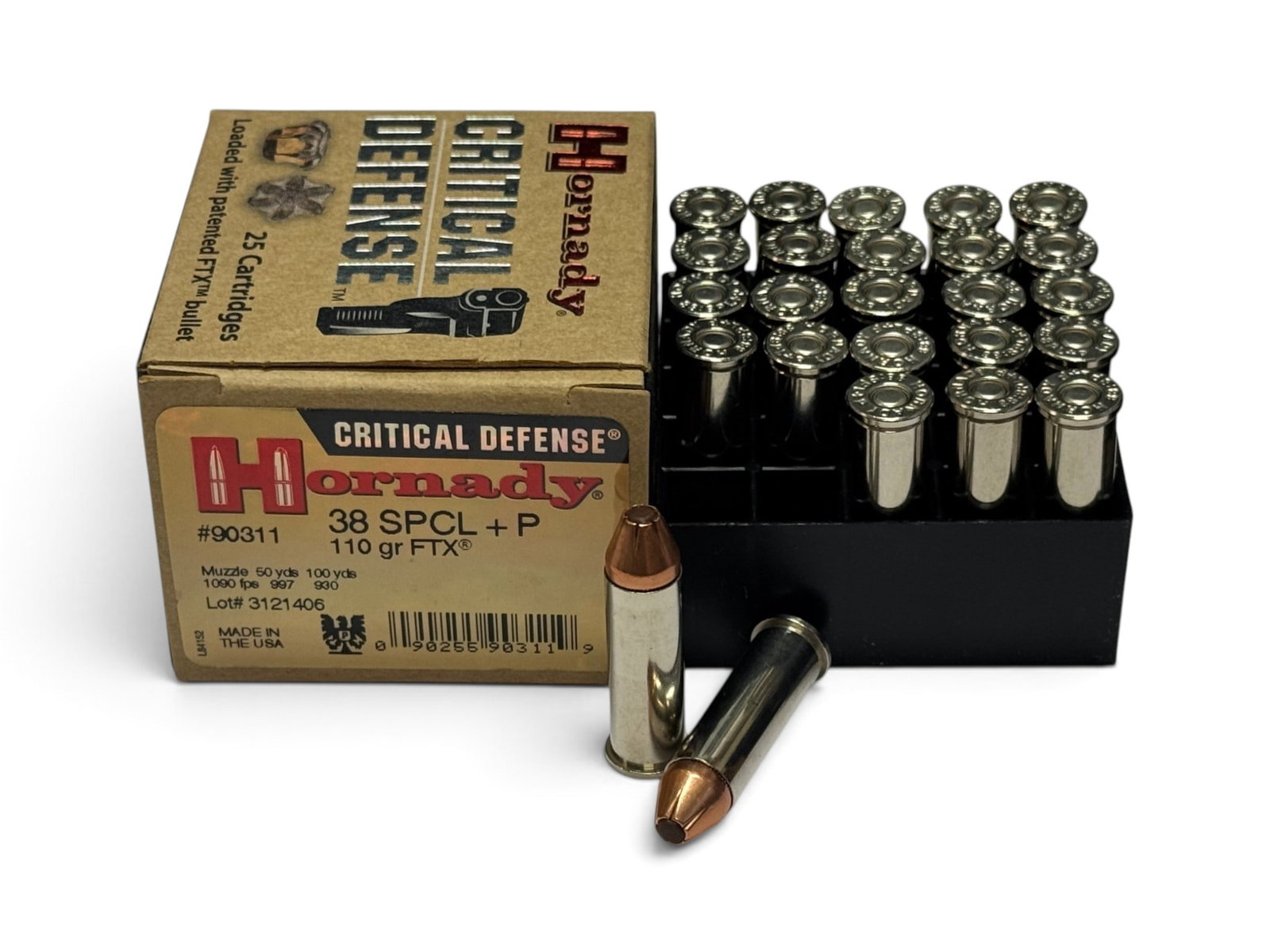 NIB 50rds. of .38 SPL +P 110gr. FTX Hornady Critical Defense Ammunition - 2