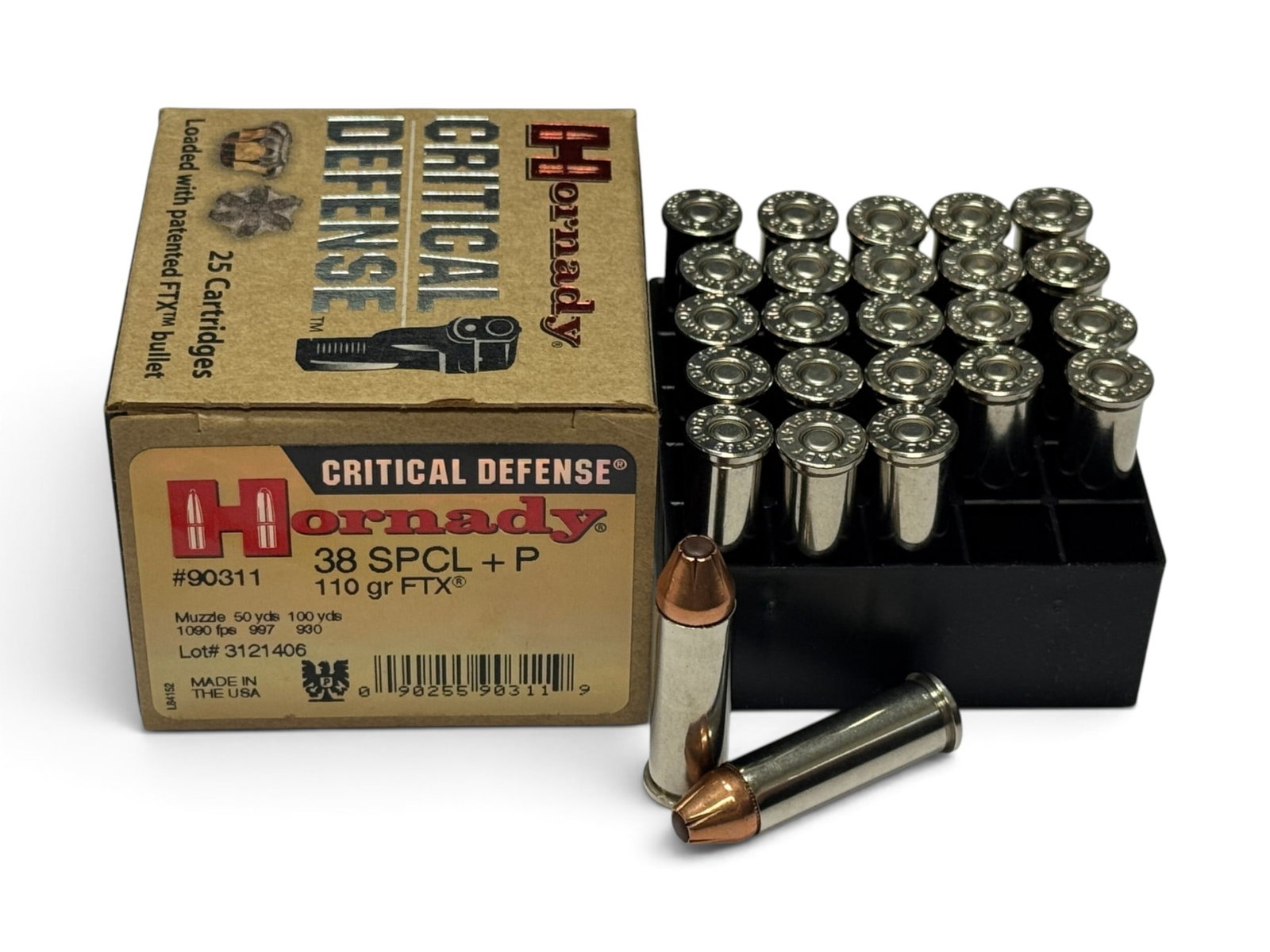 NIB 50rds. of .38 SPL +P 110gr. FTX Hornady Critical Defense Ammunition - 3