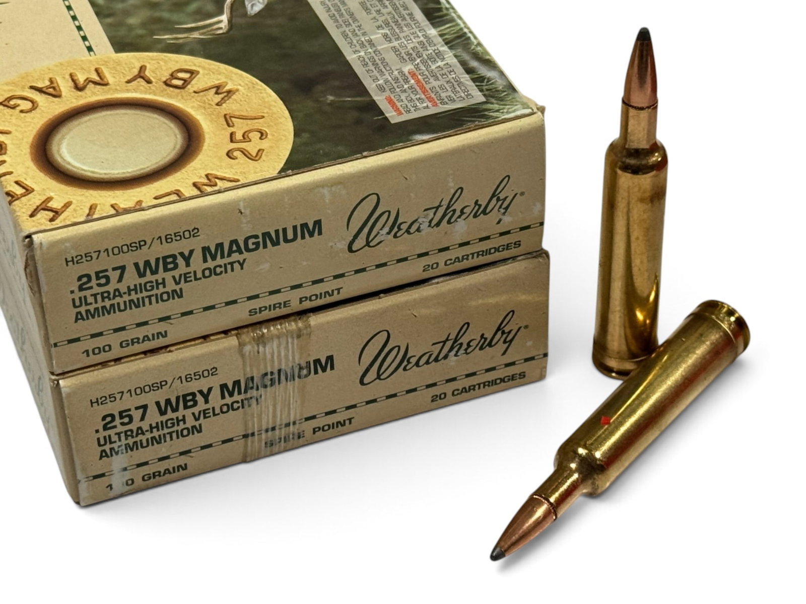 NIB 40rds. of .257 WBY MAGNUM 100gr. Spire Point Weatherby Ammunition - 2