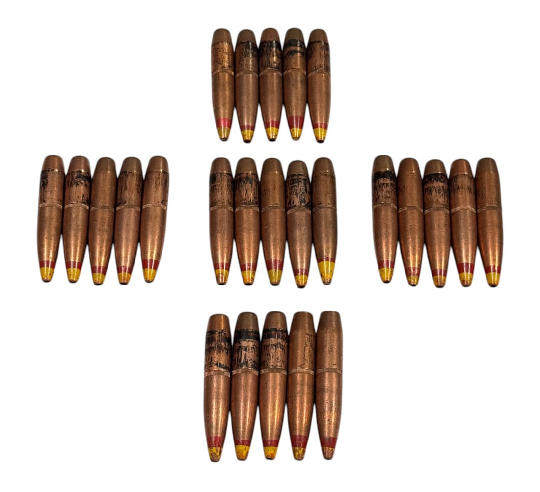 RARE 25qty. of .50 BMG Military M48 Spotter Bullets for Reloading: Incredibly hard-to-find bullets that are very expensive. Used in reloading.
