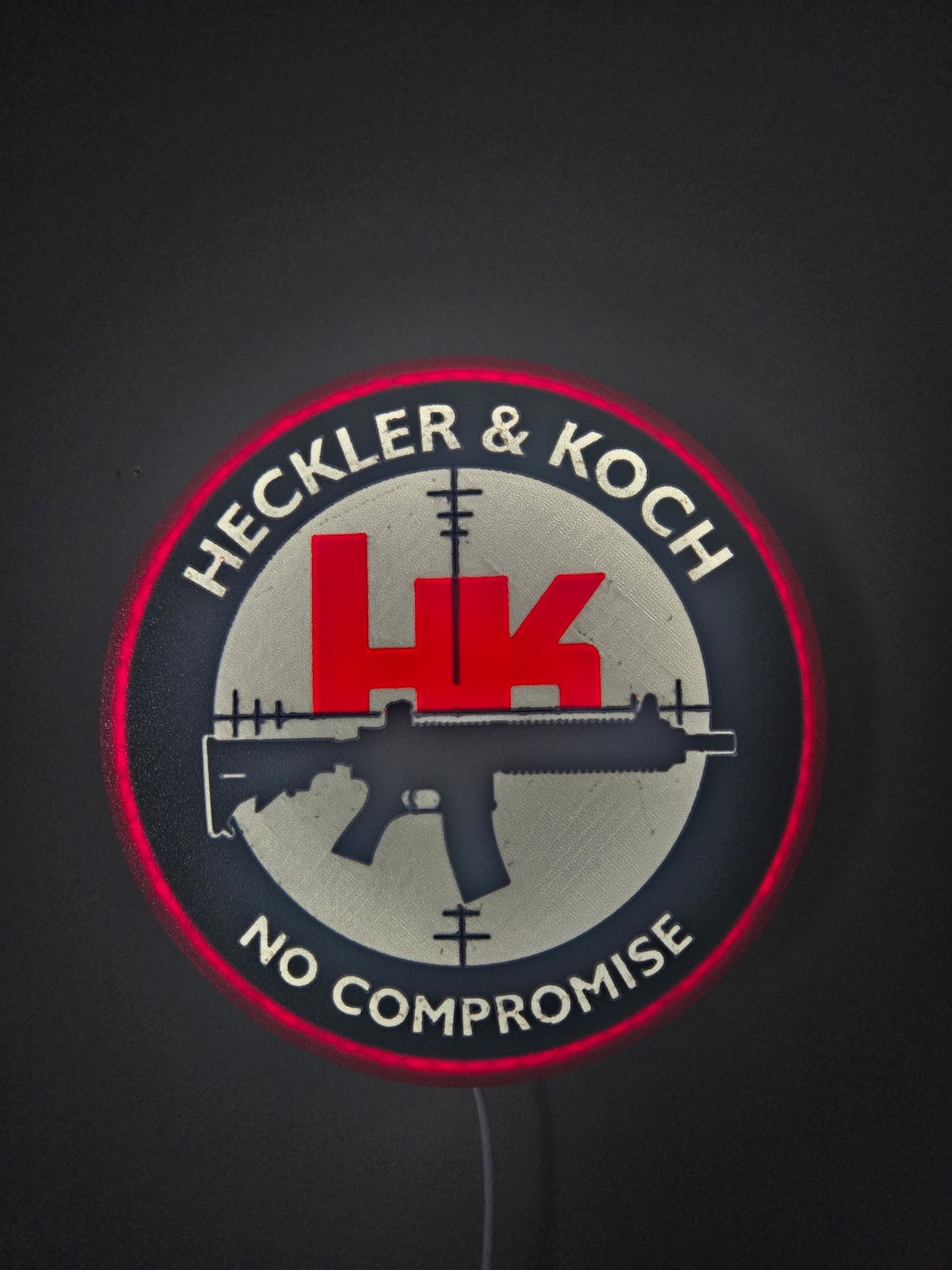 Heckler & Koch HK LED Light-Up Sign Gun Room Wall Hanging Decor - 2