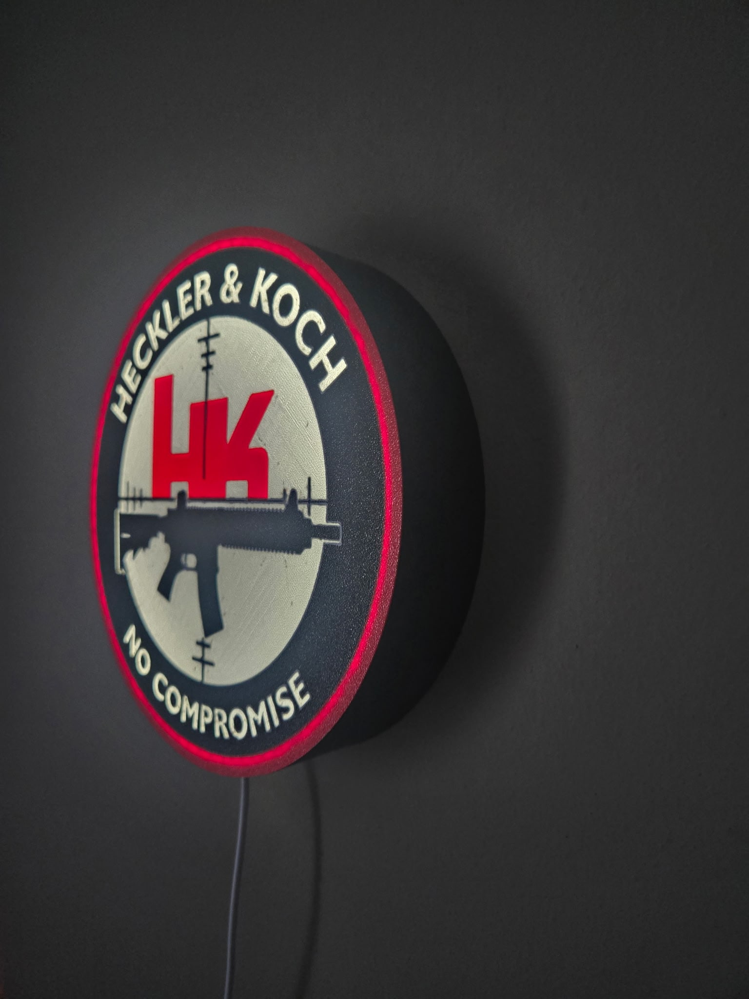 Heckler & Koch HK LED Light-Up Sign Gun Room Wall Hanging Decor - 3