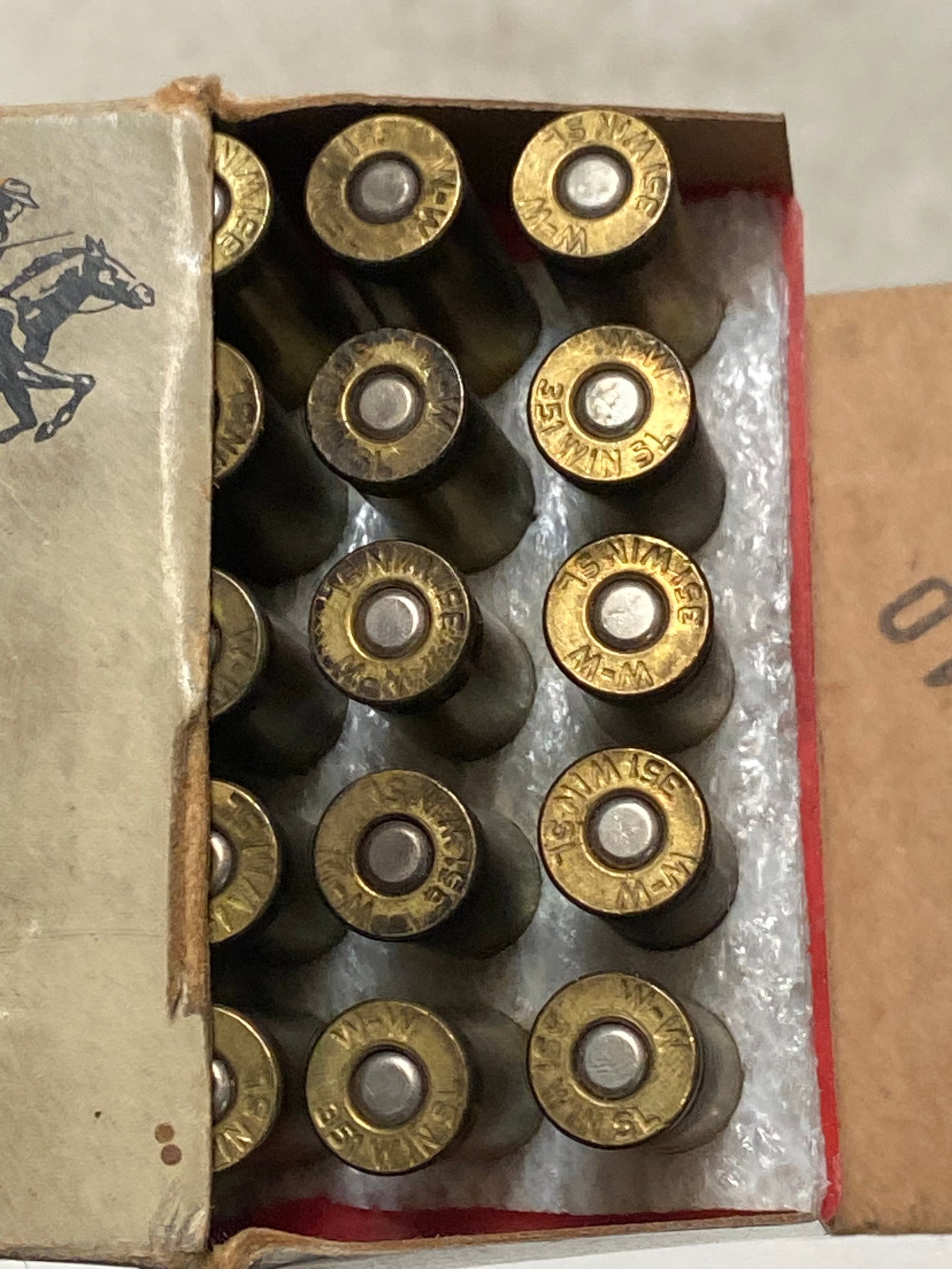 Vintage NOS 50rds. of .351 WINCHESTER 180gr. SP Winchester Super-X Collectible Ammunition - 2