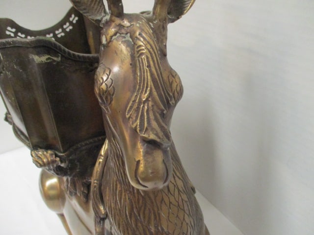 Decorative Brass Reclining Stag Reindeer Form Planter - 4