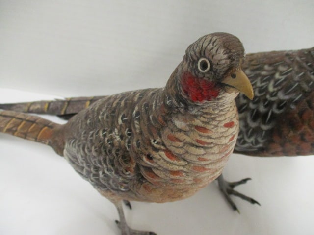 Vintage Franz Bergmann Austrian Cold-Painted Bronze Cock and Hen Pheasant Figures - 2
