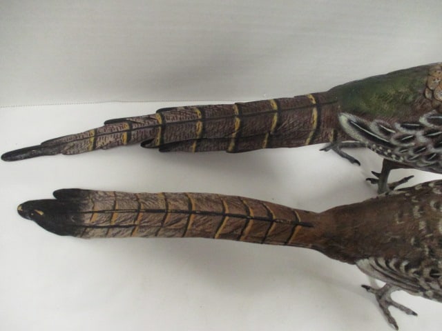Vintage Franz Bergmann Austrian Cold-Painted Bronze Cock and Hen Pheasant Figures - 4