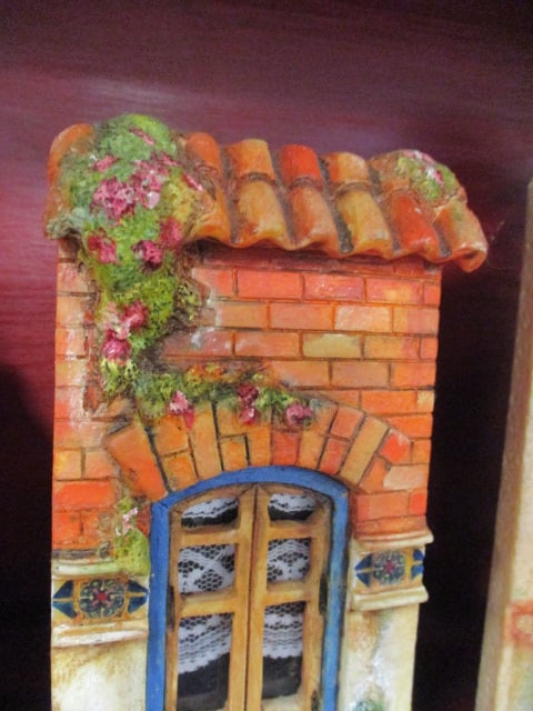 Set of Four Dimensional Spanish Colonial Detailed Miniature FaÃ§ade Relief Wall Plaques - 11