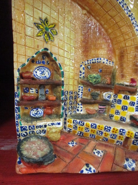 Set of Four Dimensional Spanish Colonial Detailed Miniature FaÃ§ade Relief Wall Plaques - 3