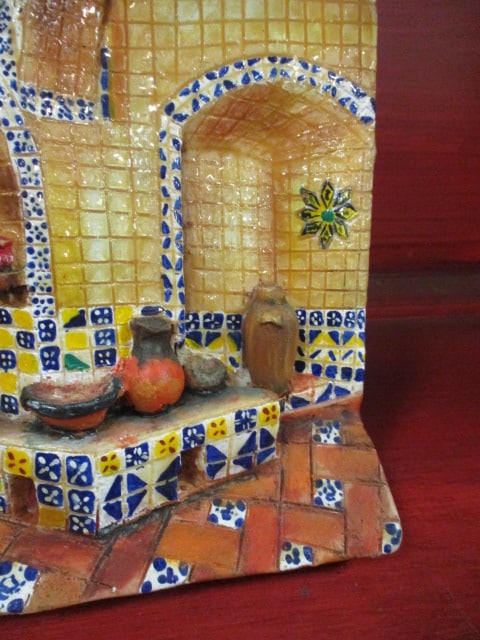 Set of Four Dimensional Spanish Colonial Detailed Miniature FaÃ§ade Relief Wall Plaques - 4