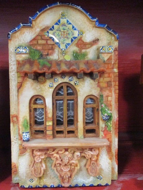 Set of Four Dimensional Spanish Colonial Detailed Miniature FaÃ§ade Relief Wall Plaques - 5
