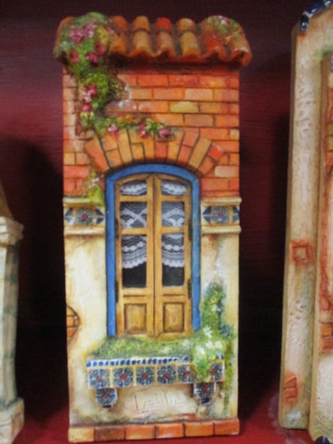 Set of Four Dimensional Spanish Colonial Detailed Miniature FaÃ§ade Relief Wall Plaques - 9