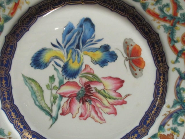 Two Mottahedeh "The Milred R. Mottahedeh The Merian Servive" Plates with Lucite Stands - 2
