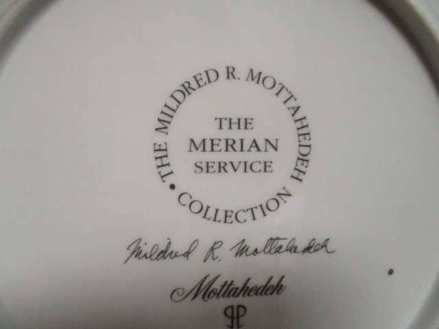 Two Mottahedeh "The Milred R. Mottahedeh The Merian Servive" Plates with Lucite Stands - 4