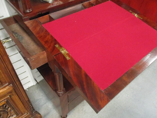 Vintage Regency Style Flame Mahogany Secretary Bookcase - 11