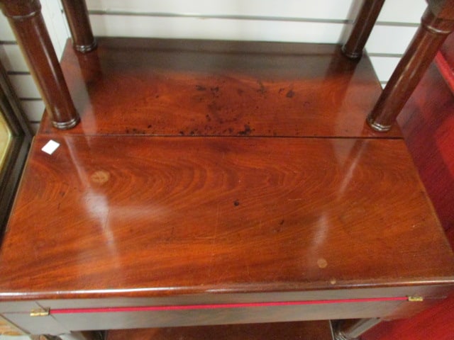 Vintage Regency Style Flame Mahogany Secretary Bookcase - 4