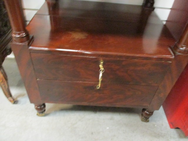 Vintage Regency Style Flame Mahogany Secretary Bookcase - 6