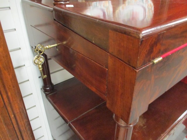 Vintage Regency Style Flame Mahogany Secretary Bookcase - 9