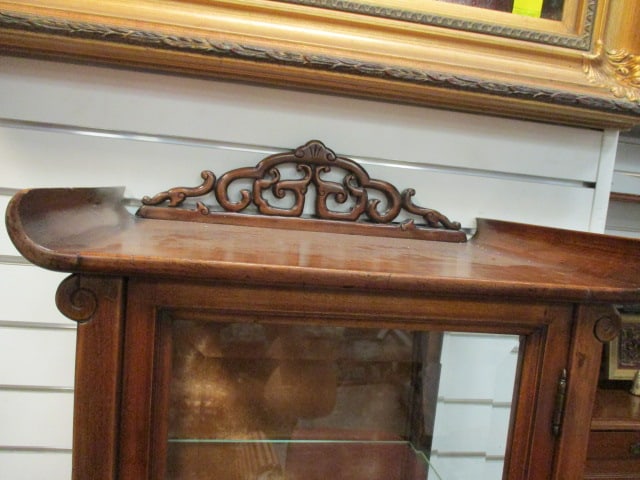 Vintage Chinese Chippendale Style Mahogany Etagere Display Cabinet - 5