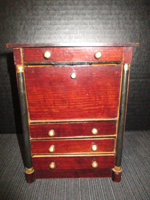Hand Made in 1849 Mahogany Miniature Doll Furniture Secretary (1 of 7)