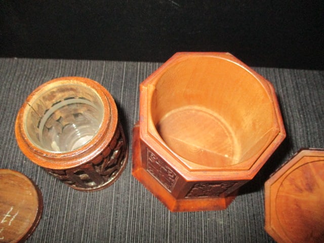 Two Decorative Carved Lidded Boxes - 3