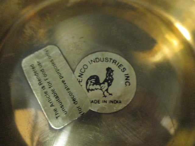 Penco Industries Brass Lidded Box with Enamel Painted Iris Florals with Butterfly Finial - 4