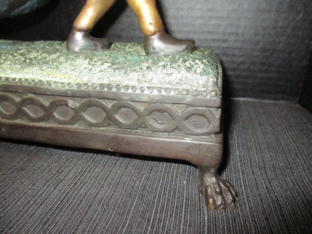 Vintage Bronzed Orientalist Figural Palanquin Form Jardiniere Planter - 4