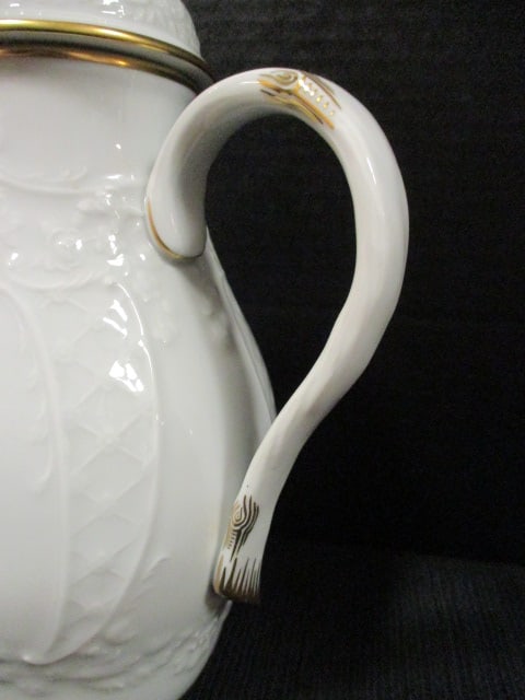 Vintage Miesen Handpainted Porcelain Coffee Pot with Flora Designs - 3